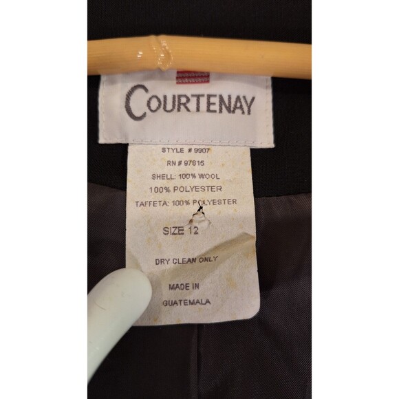 Vtg COURTENAY 100% Wool Single Breasted Lightweight Blazer Jacket Women Sz 12 - Picture 3 of 7